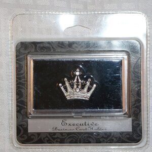 Swinton Avenue Trading Metal & Enamel Jeweled Crown Business Card Holder